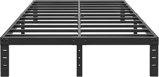 10 Inch King Size Bed Frame - No Box Spring Needed Heavy Duty Metal Platform Mattress Foundation with Steel Slats, Non-Slip Noise Free Easy Assembly Black Bedframes