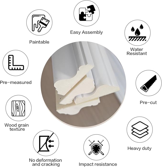 1 Set Peel and Stick Wall Molding Kit - Inner and Outer Layers Style Accent Wall Molding, Ready-to-Assemble Pre Made Wainscoting Wall Panel for Home Décor (Premium Textured Finish)