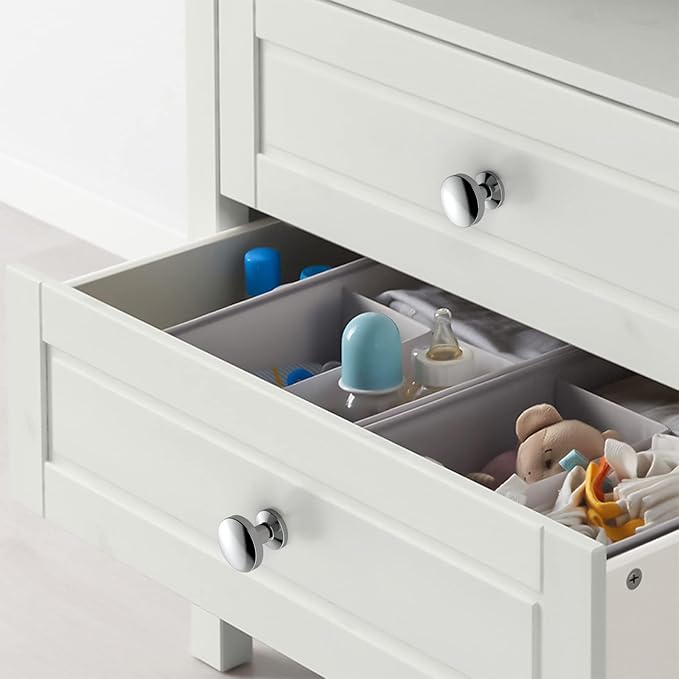 Asidrama 10pcs Polished Chrome Cabinet Knobs, Zinc Material, for Kitchen Cabinets, Drawers, Dressers - 1.2inch Diameter, 28mm Height