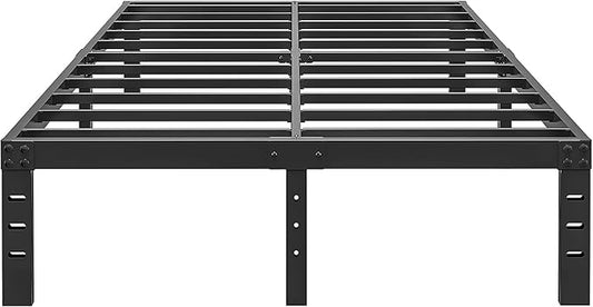 12 Inch King Size Bed Frame - No Box Spring Needed Heavy Duty Metal Platform Mattress Foundation with Steel Slats, Non-Slip Noise Free Easy Assembly Black Bedframes