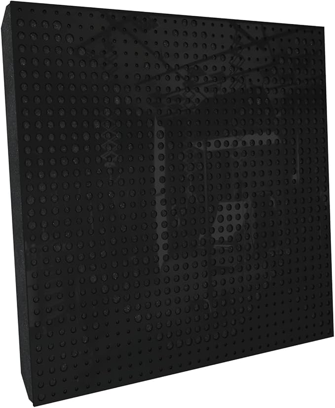 (2 Pack) — Sound Absorption-Diffuse Acoustic Panel «Wilds» | 19.7''x19.7''x2.1" | High Density Foam | Absorption - Diffusion - Reflection - Soundproofing - Insulation | Black glossy (plastic)