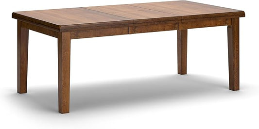 Signature Design by Ashley Ralene Rectangular Dining Room Extension Table, Seats 8, Self-storing Extension Leaf, Wood, 42" W x 78.13" D x 30.25" H, Medium Brown