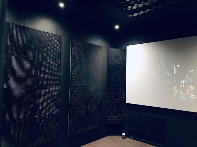 (2 Pack) — Sound Absorption-Diffuse Acoustic Panel «Wilds» | 19.7''x19.7''x2.1" | High Density Foam | Absorption - Diffusion - Reflection - Soundproofing - Insulation | Wood laminated: (Black)