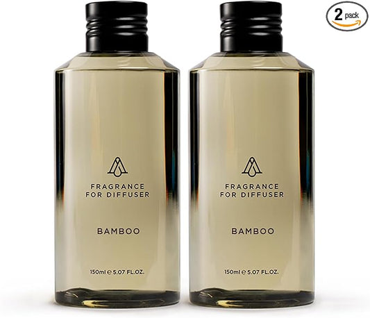 AromaPlan Hotel Scents Bamboo Air 5 Fl Oz (2 Pack), Luxury Aroma & Hotel Fragrance Diffuser Oil- Hotel Diffuser Oil for Aromatherapy- USA Made, Bigger Bottle, Bolder Aroma & Longer Lasting