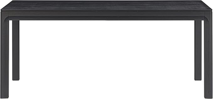 NTC Flow 71 Inch Modern Design, Rectangular Dinner Table for Dining Room, Living Room Furniture, Effortless Assembly, Burnt Black