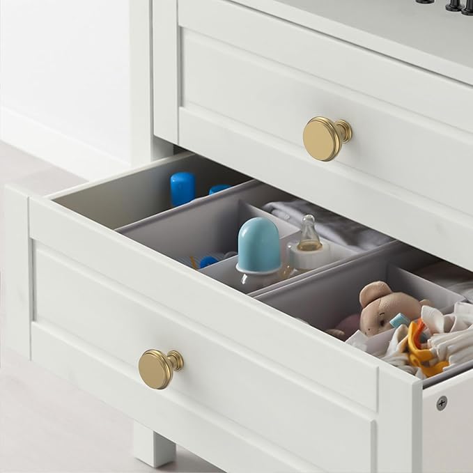 Asidrama 10 Pack Champagne Bronze Cabinet Knobs Kitchen Cabinet Pulls Champagne Zinc Hardware for Dresser Drawers