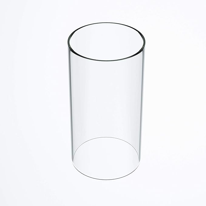 Large Size Hurricane Candle Holder - Glass Cylinder Open Both Ends, Open Ended Hurricane, Glass Lamp Shade Replacement (4.75" Wide x 6" Tall)