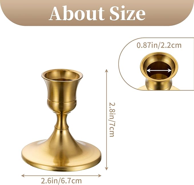 Sziqiqi Gold Candlestick Candle Holders - Decorative Candle Holders for Candlesticks Taper Candles Set of 2 for Dinning Table Fireplace Mantel Home Coffee Decorations