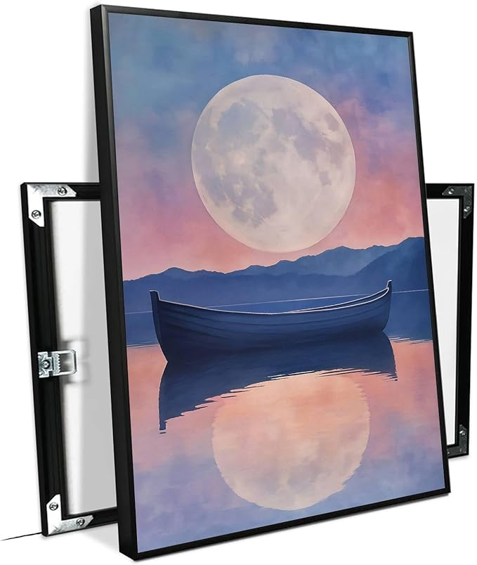 Framed Canvas Prints Afterglow Digital Print Music Poster Aesthetic Bedroom Print Watercolour Art Girly Wall Art Wall Hanging 24x36in-Black-Metal-Framed