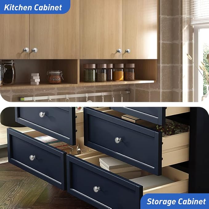 1 Pack Polished Chrome Cabinet Knobs Drawer Knobs Dresser Knobs,Solid Round Kitchen Cabinet Pulls for Dresser Drawers,1-3/16 Inch(29.5mm) Drawer Pulls