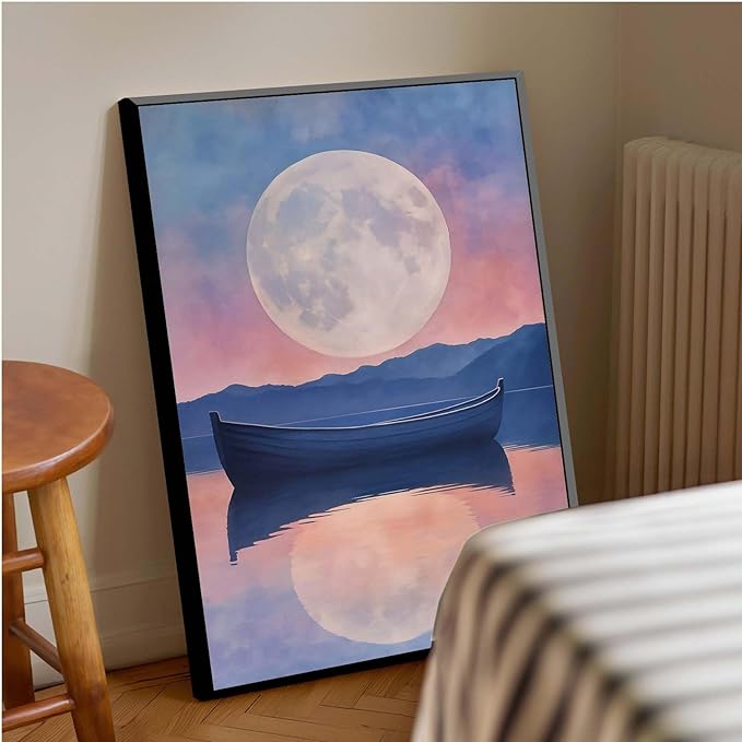 Framed Canvas Prints Afterglow Digital Print Music Poster Aesthetic Bedroom Print Watercolour Art Girly Wall Art Wall Hanging 20x30in-Black-Metal-Framed