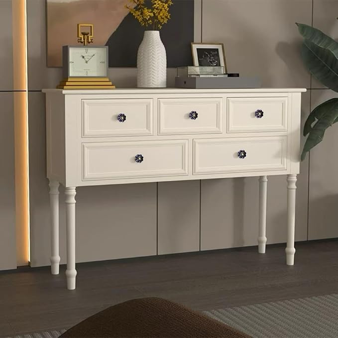 Navy Blue Vintage Ceramic Cabinet Knobs, Dresser Knobs with Mounting Screws 4pcs