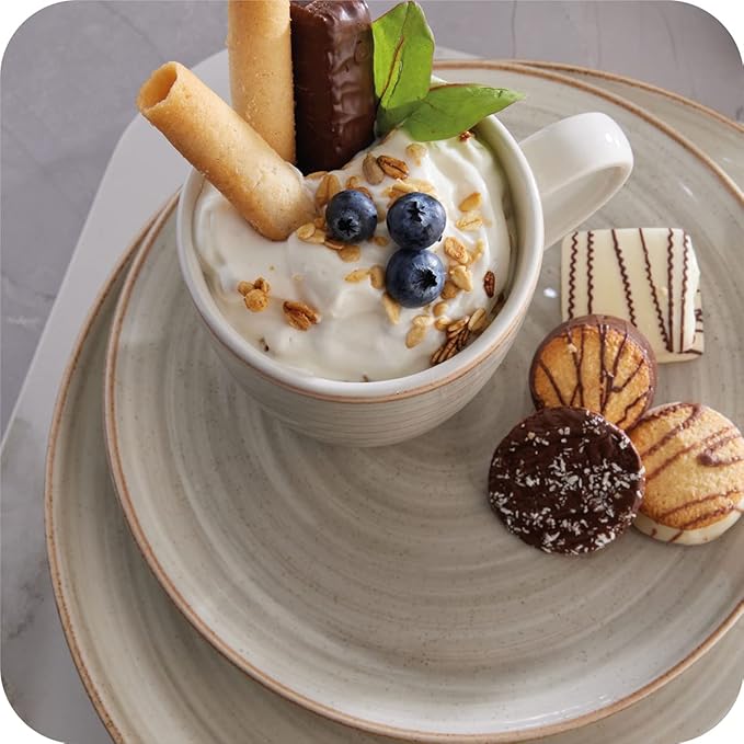 Corona 16-piece Rustic Aestethic Hand-Painted Versatile Ceramic Dinnerware Sets | Plates, Bowls and Mugs | Service For 4 | Gray Caoba