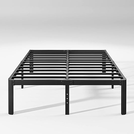 Hunlostten 14in Full Size Bed Frame No Box Spring Needed, Heavy Duty Metal Platform Bed Frame Full with Round Corners, Easy Assembly, Noise Free, Black