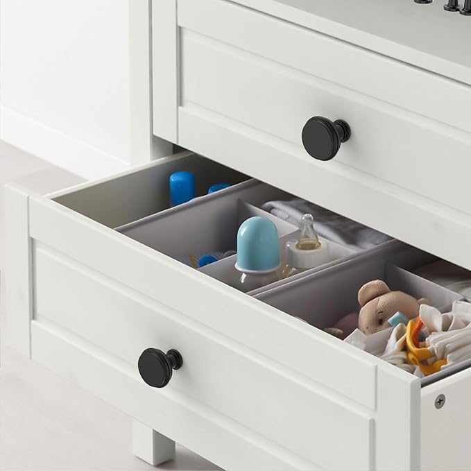 Asidrama 10 Pack Matte Black Kitchen Cabinet Knobs Cabinet Hardware Zinc Knobs for Dresser Drawers