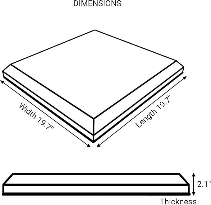 (2 Pack) — Sound Absorption-Diffuse Acoustic Panel «Wilds» | 19.7''x19.7''x2.1" | High Density Foam | Absorption - Diffusion - Reflection - Soundproofing - Insulation | Black glossy (plastic)