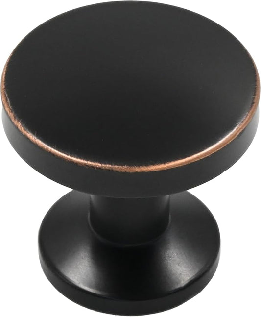 10 Pack 1.2 Inch Oil Rubbed Bronze Cabinet Knobs for Kitchen, Drawer, Dresser - Round Handles for Cabinets and Drawers