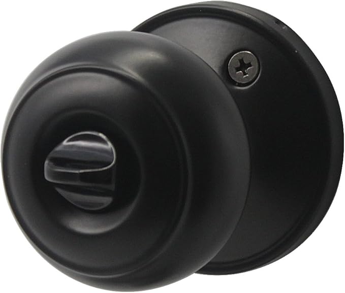 Probrico (3 Pack) Black Round Entry Door Knobs Keyed Alike, Exterior/Interior Door Handles Bedroom Bathroom/Front/Offic Doors, Door Lock with Locks and 3 Combo Keys Lock Security