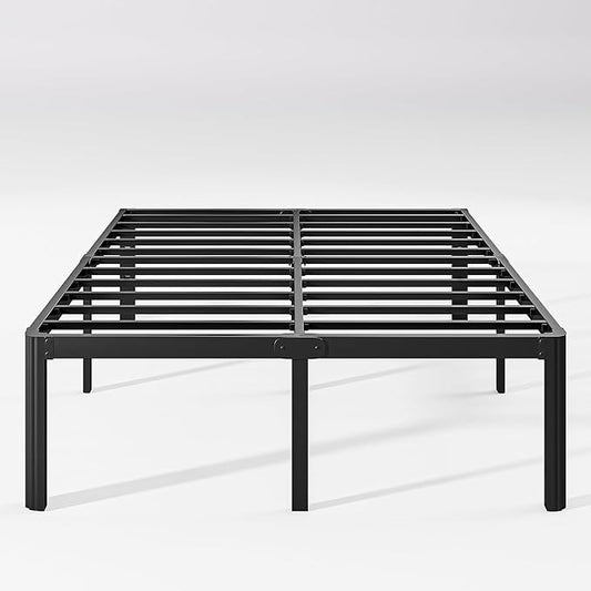 Hunlostten 16" High Queen Bed Frame No Box Spring Needed, Heavy Duty Metal Platform Bed Frame Queen Size with Round Corners, Easy Assembly, Noise Free, Black
