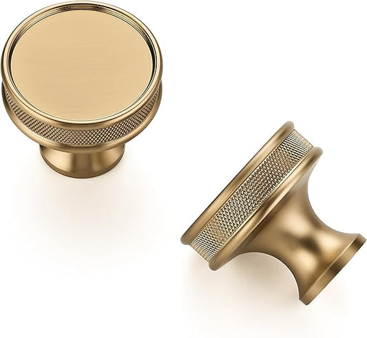 Ravinte 20 Pack 1-1/5"(30mm) Champagne Bronze Cabinet Knobs Knurled Dresser Drawer knobs Kitchen Cupboard Handles for Cabinet Hardware
