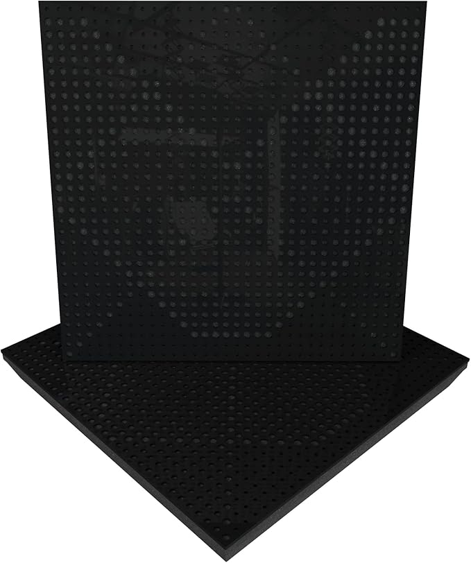 (2 Pack) — Sound Absorption-Diffuse Acoustic Panel «Wilds» | 19.7''x19.7''x2.1" | High Density Foam | Absorption - Diffusion - Reflection - Soundproofing - Insulation | Black glossy (plastic)