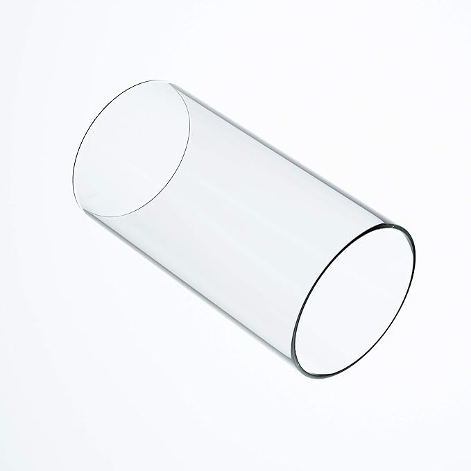 Large Size Hurricane Candle Holder - Glass Cylinder Open Both Ends, Open Ended Hurricane, Glass Lamp Shade Replacement (5.5" Wide x 6" Tall)