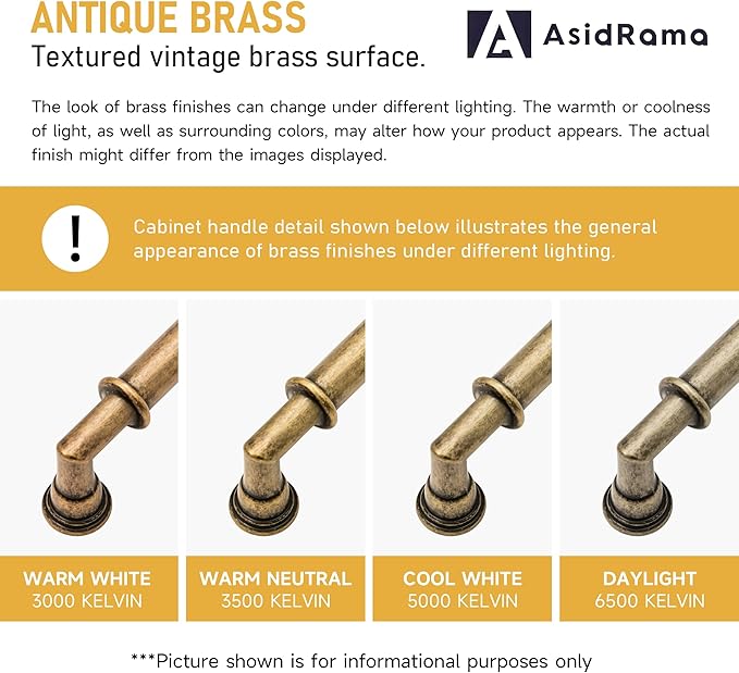 Asidrama 10 Pack 5 Inch(128mm) Brushed Antique Brass Cabinet Pulls, Kitchen Aged Brass Cabinet Handles Vintage Hardware for Cupboard Drawer