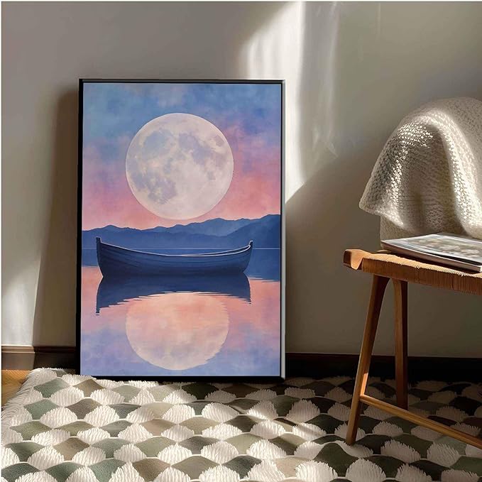 Framed Canvas Prints Afterglow Digital Print Music Poster Aesthetic Bedroom Print Watercolour Art Girly Wall Art Wall Hanging 20x30in-Black-Metal-Framed