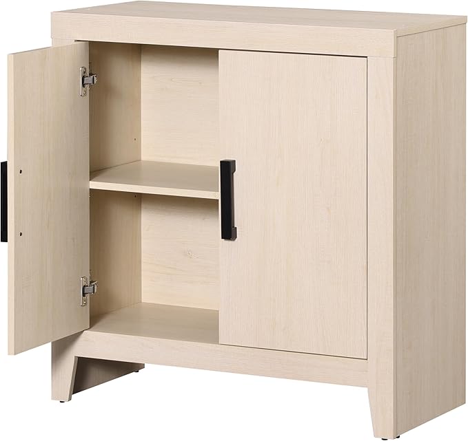 WAMPAT Farmhouse TV Stand with Storage Cabinet for TVs up to 50 Inch, Rustic Entertainment Center with Doors & Shelves, Media Console Table for Living Room, Bedroom, or Office, Beige