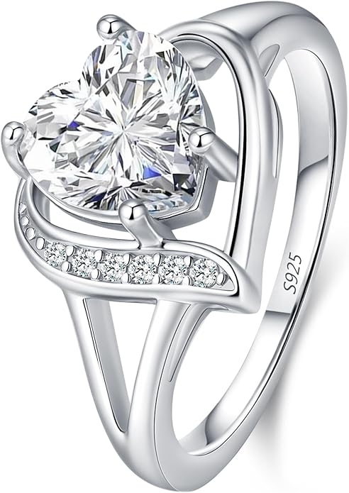 Engagement Rings for Women AAA+ Heart Cubic Zirconia Promise Rings for Her Valentines Day Gifts Womens Rings Black Gold Gothic Rings Promis Ring Wedding Rings Statement Rings for Women