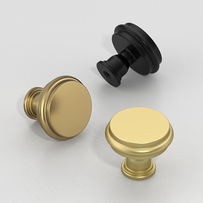 Asidrama 10 Pack Matte Black Kitchen Cabinet Knobs Cabinet Hardware Zinc Knobs for Dresser Drawers