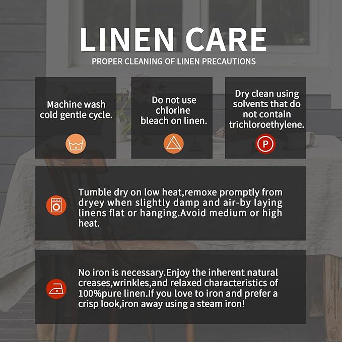 EVERLY 100% Pure Linen Rectangle Tablecloths 60x84Inches for Dining,Buffet Parties,Picnic,Events,Weddings and Restaurants,Decorative Halloween,Thanksgiving Machine Washable Tablecloths-Black