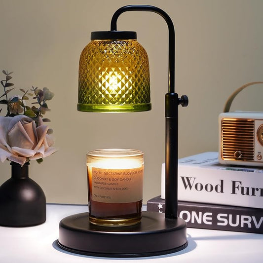 Candle Warmer Lamp with Timer Dimmer, Adjustable Height Electric Candle Lamp, Wax Melt Warmer Lamp for Jar Candles, Birthday Gifts for Women, House Warming Gifts New Home Bedroom Decor, 2 Bulbs
