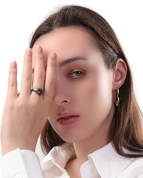 Engagement Rings for Women AAA+ Heart Cubic Zirconia Promise Rings for Her Valentines Day Gifts Womens Rings Black Gold Gothic Rings Promis Ring Wedding Rings Statement Rings for Women