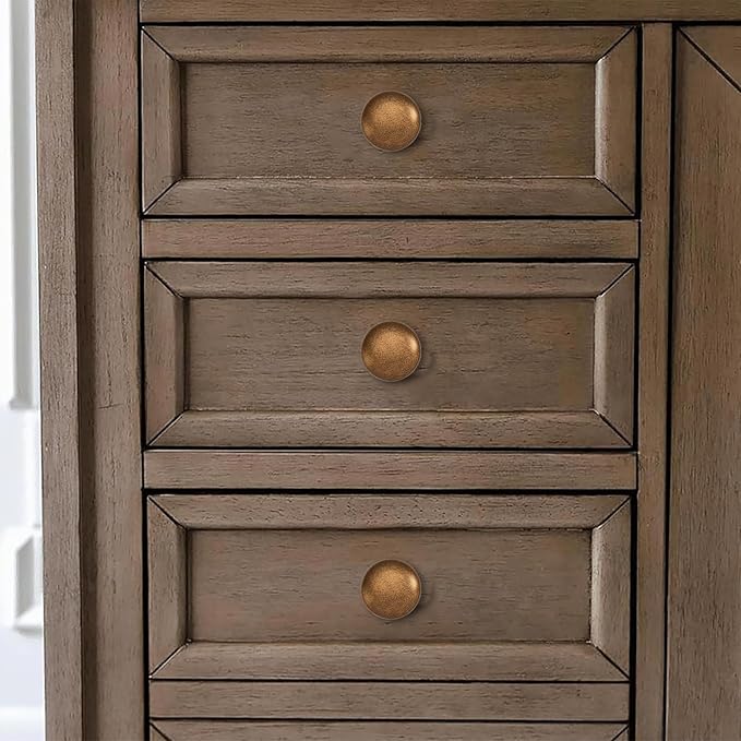 khtumeware 2 Pack 1-1/2 inch Bifold Closet Door Knobs Antique Brass Cabinet Knobs Made of Zinc Alloy Suitable for Kitchen Cabinets/Bathroom Cabinets/Bedroom Furniture Includes Installation Screws