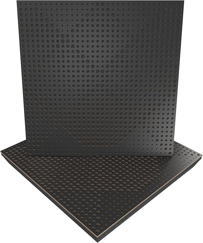 (2 Pack) — Sound Absorption-Diffuse Acoustic Panel «Wilds» | 19.7''x19.7''x2.1" | High Density Foam | Absorption - Diffusion - Reflection - Soundproofing - Insulation | Wood laminated: (Black)