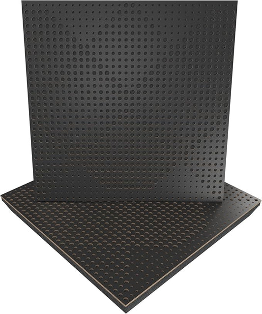 (2 Pack) — Sound Absorption-Diffuse Acoustic Panel «Wilds» | 19.7''x19.7''x2.1" | High Density Foam | Absorption - Diffusion - Reflection - Soundproofing - Insulation | Wood laminated: (Black)