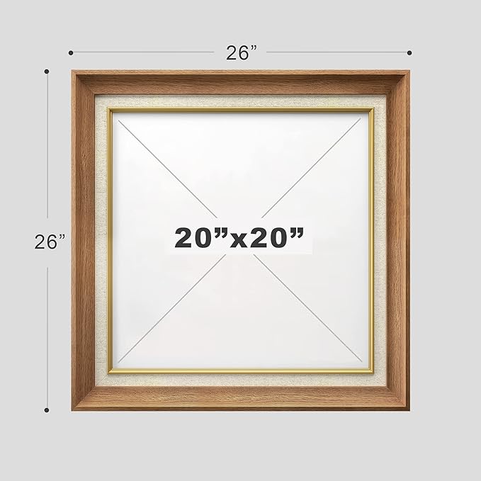 MUDECOR Premium Framed Wall Art Landscape Sketch Antique Tree Wilderness Nature Vintage Illustrations Fine Art Decorative Retro Historic Zen for Living Room, Bedroom, Office - 26"x26" Natural