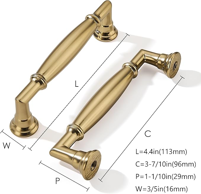 khtumeware 2 Pack 3-3/4 Inch(96mm) Champagne Bronze Cabinet Pulls Heavy Duty Solid Satin Brass Cabinet Handles Kitchen Cabinet Hardware for Cupboard Drawer Handles Dresser Pulls