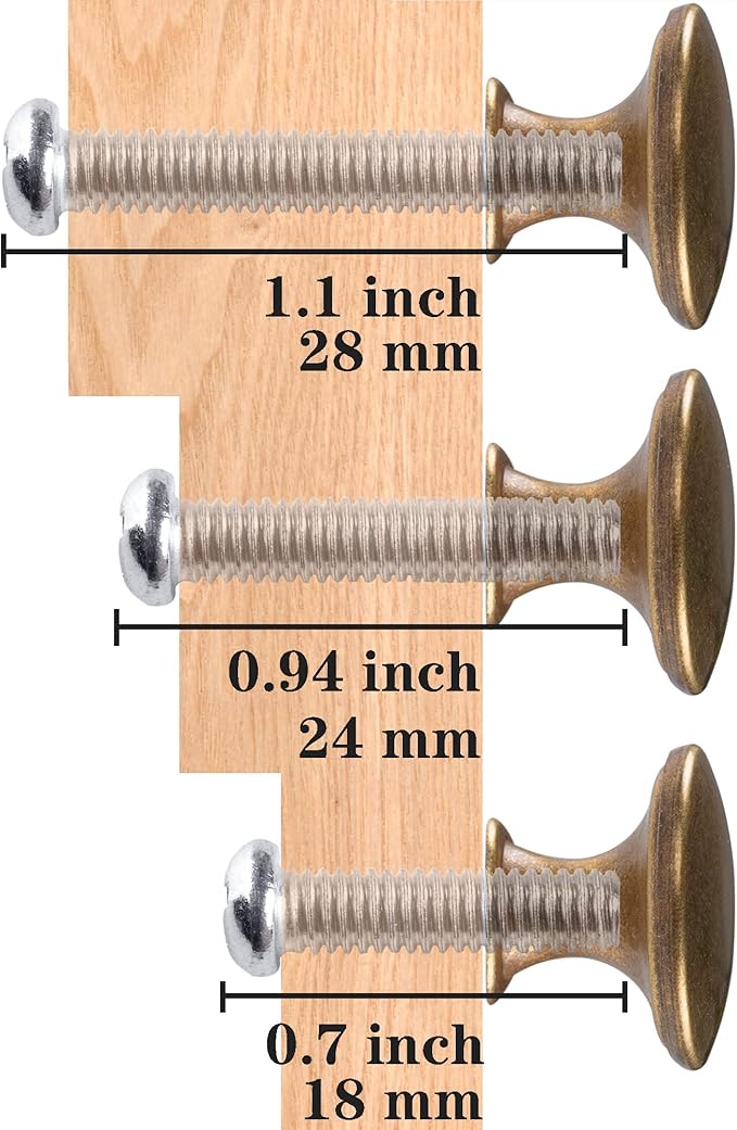 6 Pack Breen Bronze Round Antique Brass Kitchen Cabinet Knobs Cupboard Door Knobs Drawer Handle Pulls Dresser Knobs with 7 Pcs Screws for Bathroom Drawer Door Hardware