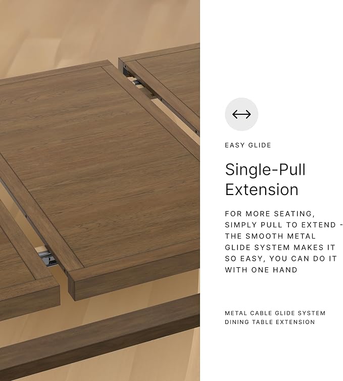 Signature Design by Ashley Burkhaus Rectangle Dining Room Extension Table, Removable Center Leaf, Seats up to 8, Wood, 40" W x 90" D x 30.25" H, Dark Brown