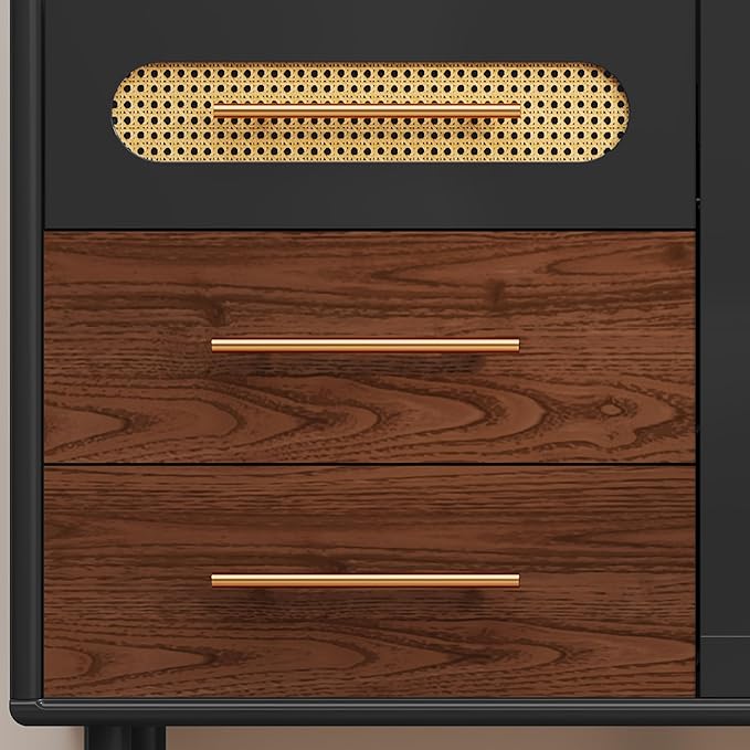 ARTPOWER 48" Coffee Bar Cabinet with Wine Racks and Drawers, Modern Buffet Sideboard with Pull-Out Wine Storage, Liquor Bar Cart for Kitchen, Dining Room, Living Room (Black)