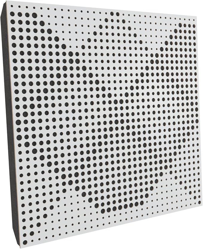 (2 Pack) — Sound Absorption-Diffuse Acoustic Panel «Wilds» | 19.7''x19.7''x2.1" | High Density Foam | Absorption - Diffusion - Reflection - Soundproofing - Insulation | Wood laminated: (White)