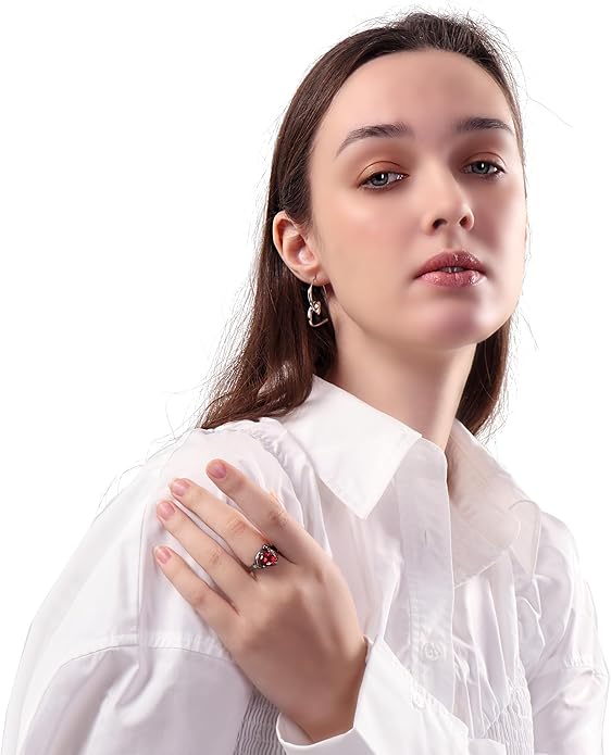 Engagement Rings for Women AAA+ Heart Cubic Zirconia Promise Rings for Her Valentines Day Gifts Womens Rings Black Gold Gothic Rings Promis Ring Wedding Rings Statement Rings for Women