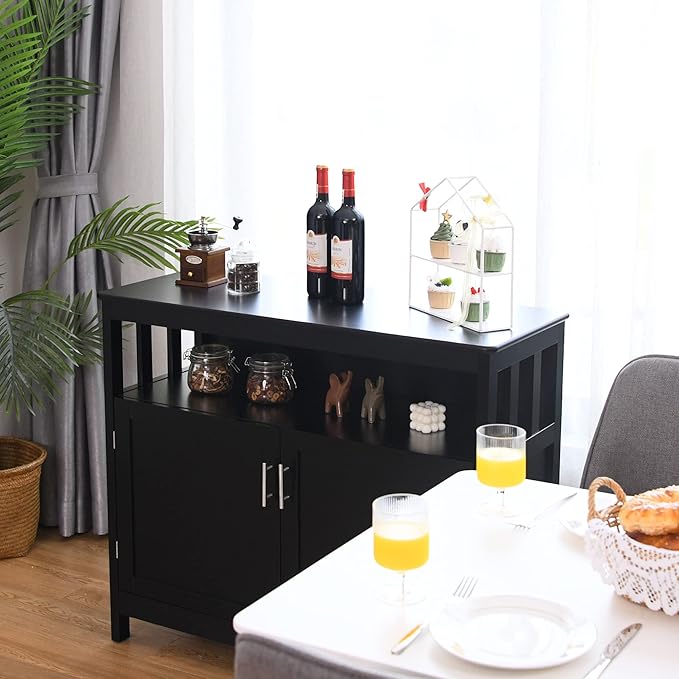 LOKO Buffet Cabinet with Storage, Bar Cabinet with Five-Position Adjustable Shelf, Wine Cabinet Sideboard Console Table, 40 x 16 x 34 inches