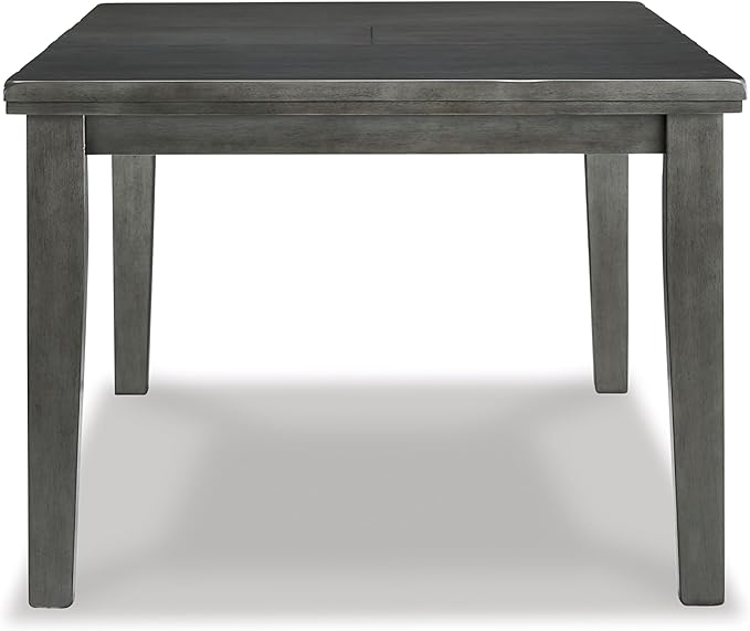 Signature Design by Ashley Hallanden Modern Farmhouse Rectangular Dining Room Butterfly Extension Table with Self-Storing Leaf, Seats Up to 6, Wood, Dark Gray