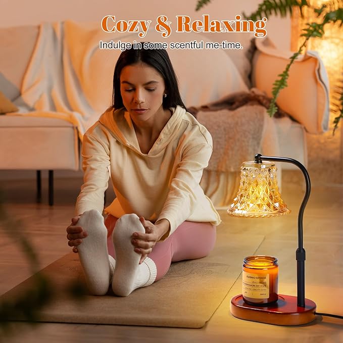 Candle Warmer Lamp with Candle Melter, Electric Candle Lamp Warmer, with Timer & Dimmer Height Adjustable Scented Candles, Mother's Day Christmas Gift for Mom, Candle Warmer Lamp Bulbs for Home Deco