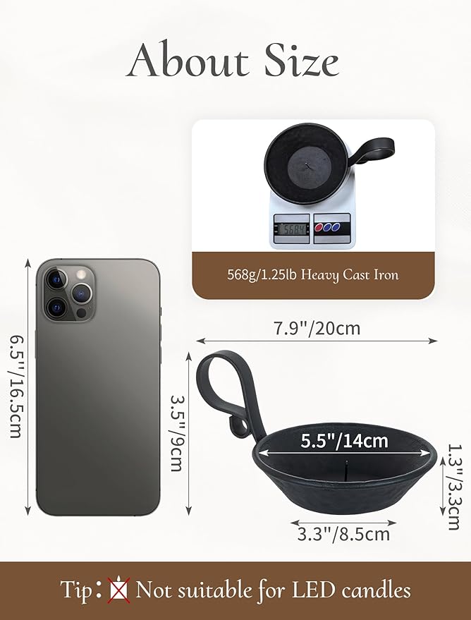 Iron Pillar Candle Holder: 4.6 in Gold Candle Plate Brass Pedestal Stand Vintage Decorative Tray for 3 Wick Jar Candles Tealight Votive Table Home Christmas Set of 2 (Black-with Spike, 2 Pcs)