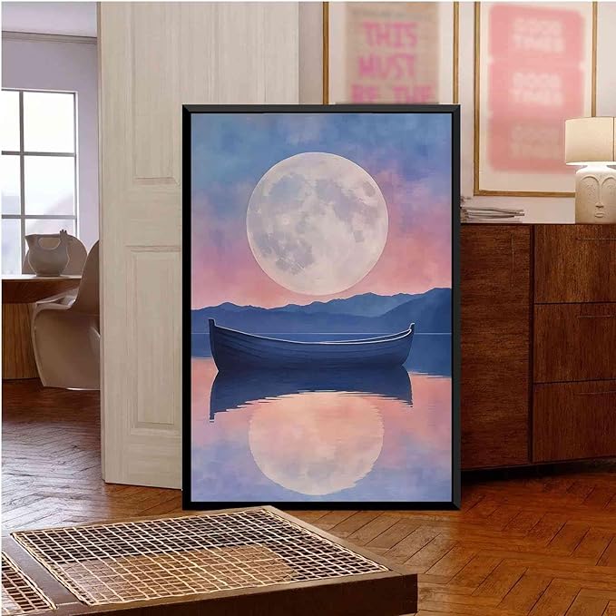 Framed Canvas Prints Afterglow Digital Print Music Poster Aesthetic Bedroom Print Watercolour Art Girly Wall Art Wall Hanging 24x36in-Black-Metal-Framed