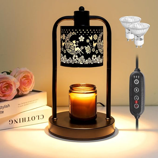 Candle Warmer Lamp Wax Light, Wax Melt Warming Lamps for Jar Candles with Timer Dimmable for Birthday, Room, New House, Bedroom, Vintage Home Decor